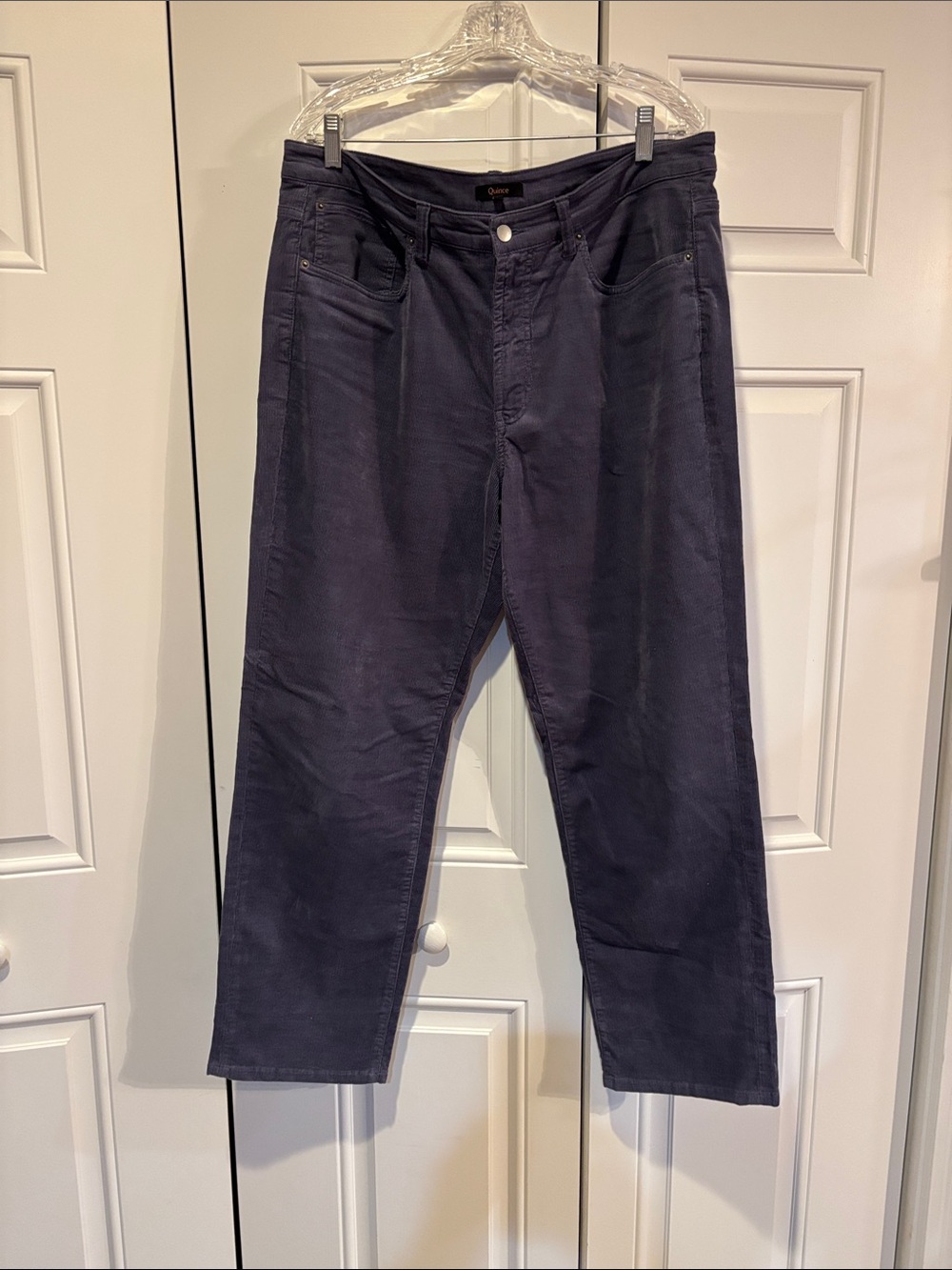 Quince Straight-Leg Stretch Corduroy Pants in Blue